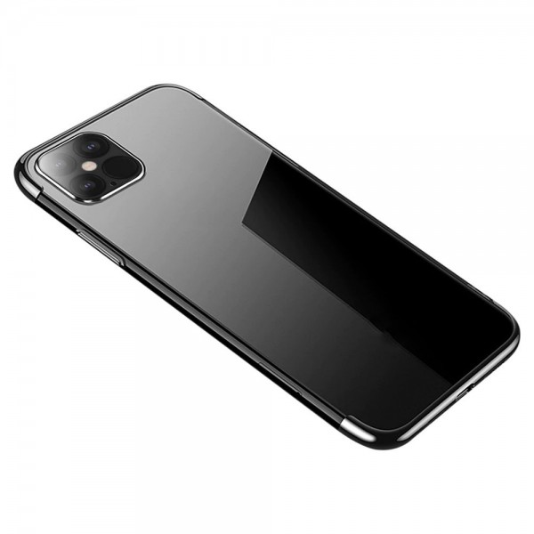 POWERTECH θήκη Clear color MOB-1554, iPhone 12 Pro Max, μαύρη