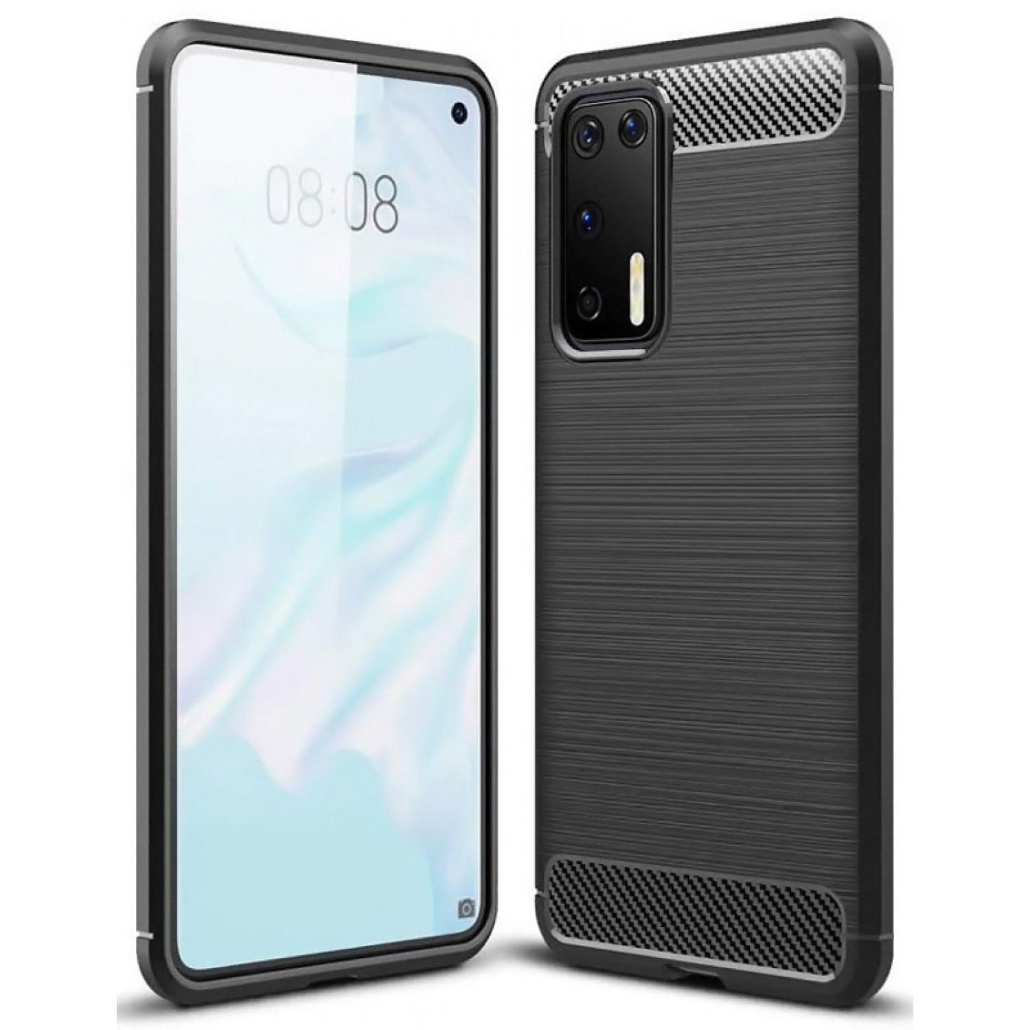 POWERTECH Θήκη Carbon Flexible MOB-1562 για Huawei P40 pro, μαύρη POWERTECH Θήκη Carbon Flexible MOB-1562 για Huawei P40 pro, μαύρη