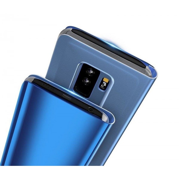 POWERTECH θήκη Clear view MOB-1571, Samsung A41, μπλε