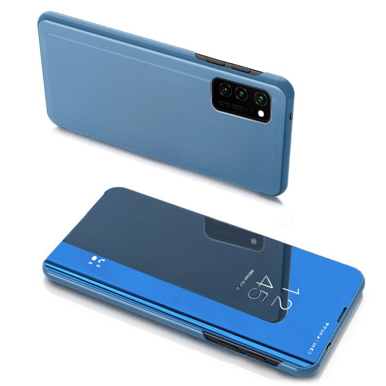 POWERTECH θήκη Clear view MOB-1571, Samsung A41, μπλε