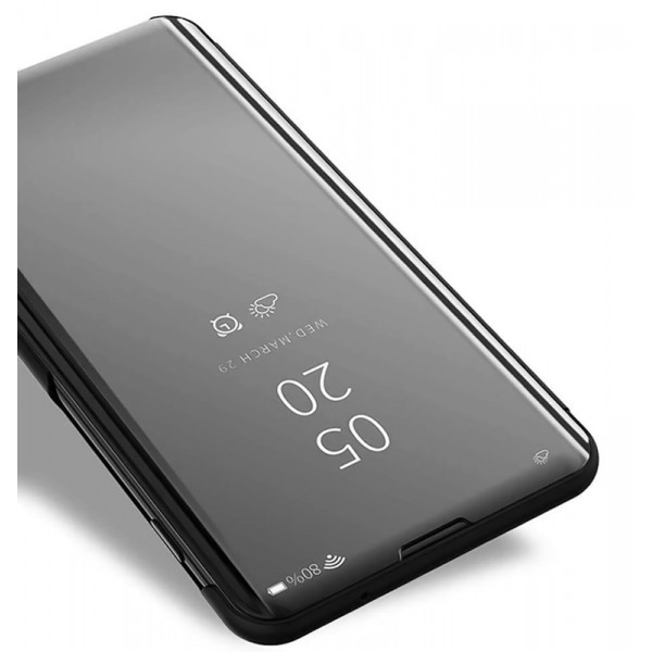 POWERTECH θήκη Clear view MOB-1574, Redmi Note 9, μαύρη