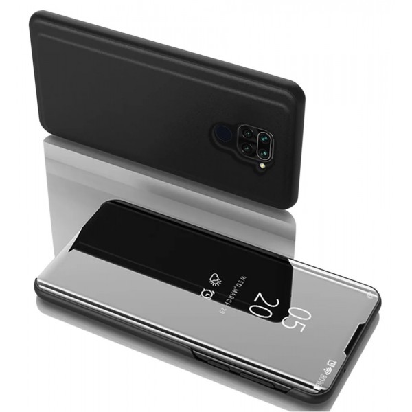POWERTECH θήκη Clear view MOB-1574, Redmi Note 9, μαύρη