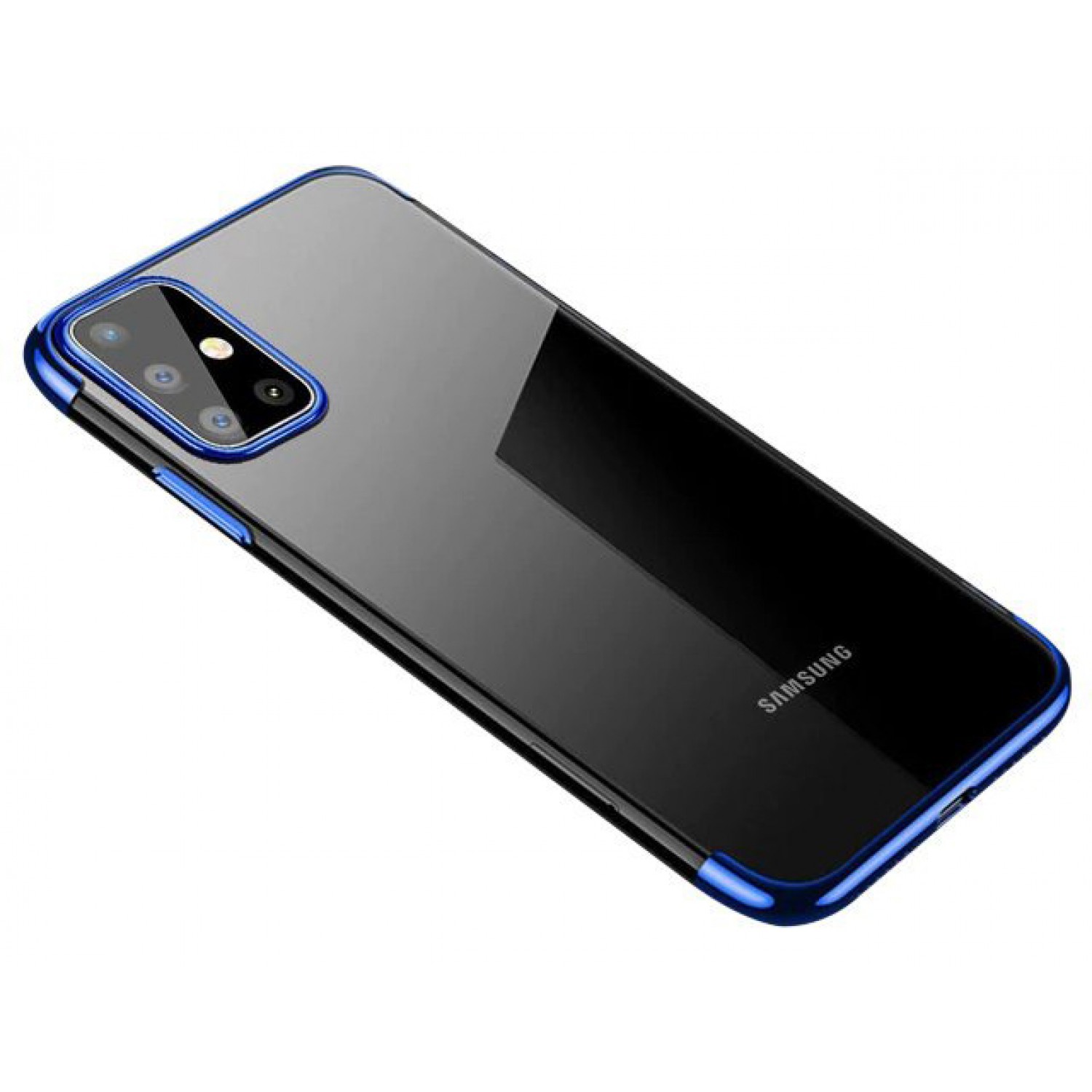 POWERTECH θήκη Clear color MOB-1581, Samsung A41, μπλε