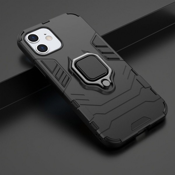 POWERTECH Θήκη Armor Ring MOB-1588 για iPhone 12 mini, μαύρη