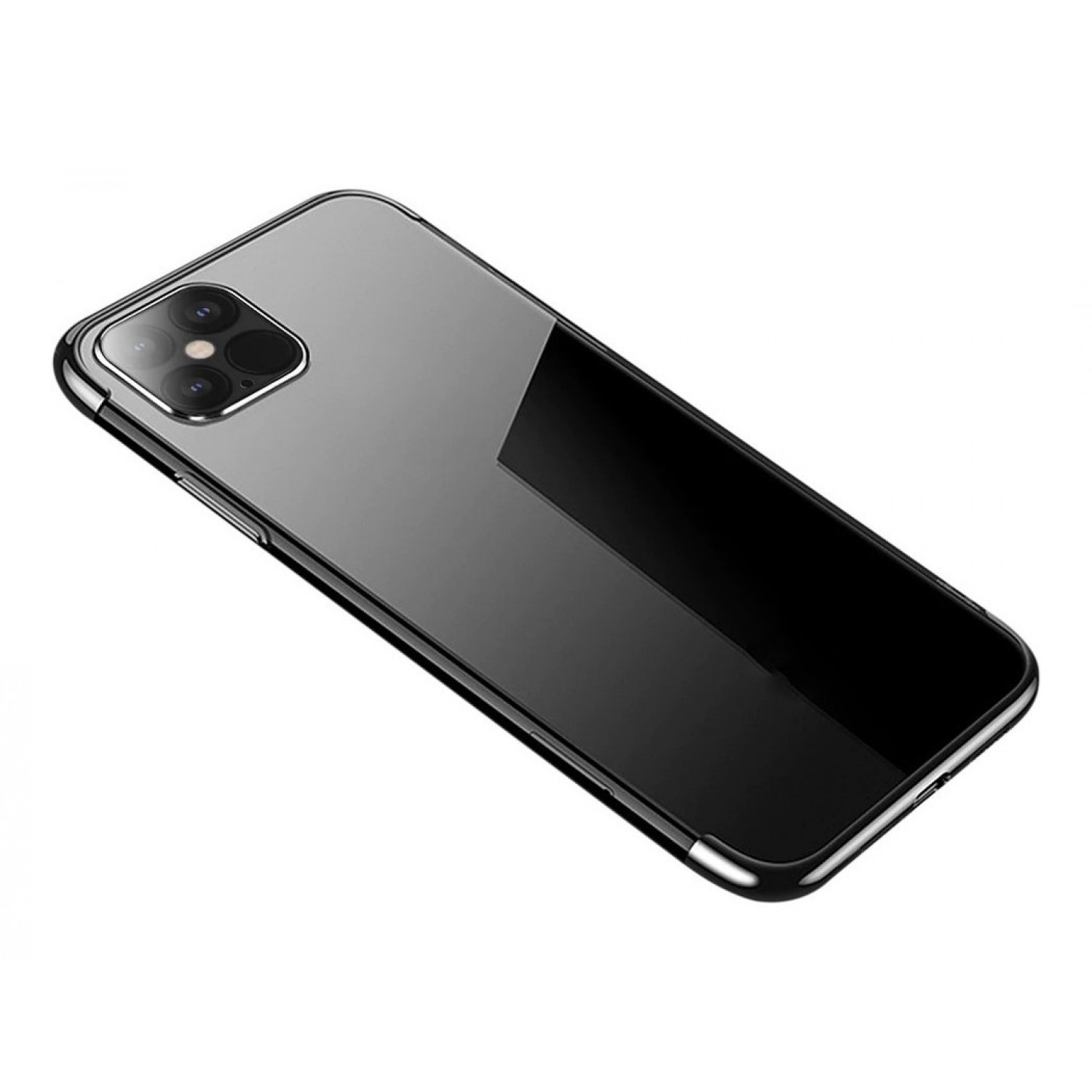 POWERTECH θήκη Clear color MOB-1594, iPhone 12/12 Pro, μαύρη