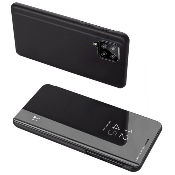POWERTECH θήκη Clear View MOB-1609 για Samsung Galaxy A12/M12, μαύρη