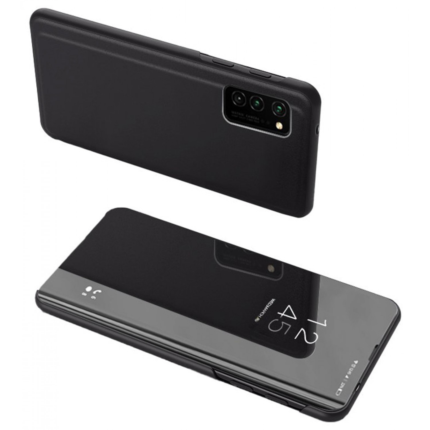 POWERTECH θήκη Clear View MOB-1612 για Samsung Galaxy A52 5G/4G, μαύρη