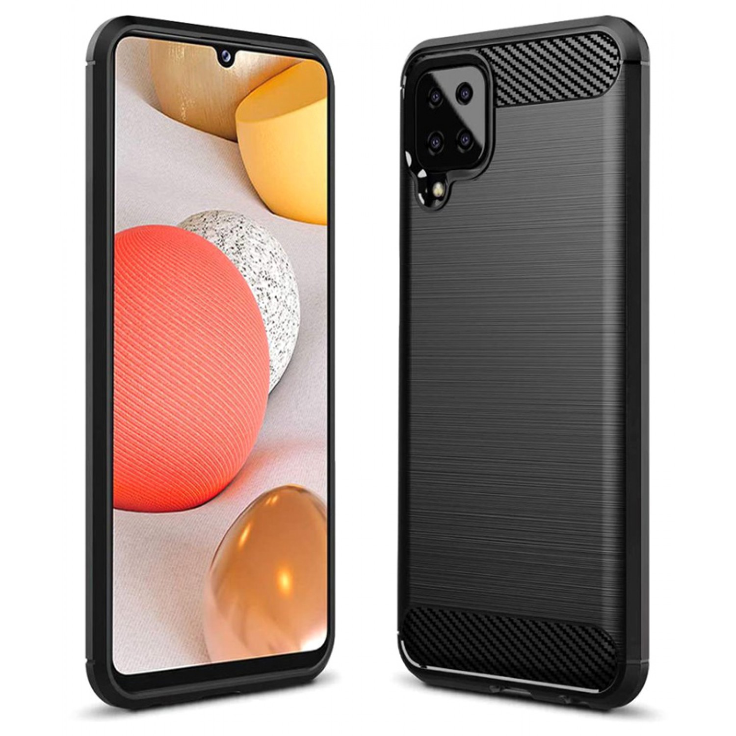 POWERTECH θήκη Carbon MOB-1620 για Samsung Galaxy A12/M12, μαύρη