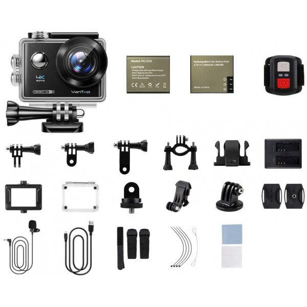 VANTOP action camera Μoment4U, 4K 30fps, 20MP, touch screen, μαύρη