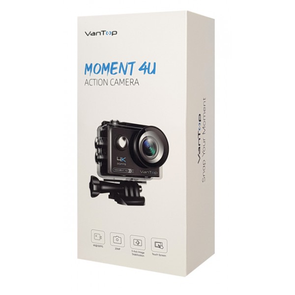 VANTOP action camera Μoment4U, 4K 30fps, 20MP, touch screen, μαύρη