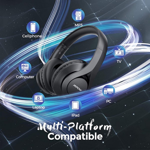MPOW headphones 059 Pro/Lite, wireless & wired, 40mm, mic, μαύρα MPOW headphones 059 Pro/Lite, wireless & wired, 40mm, mic, μαύρα