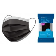 VESTAMED χειρουργική μάσκα 3 στρωμάτων MSK-0011, BFE >98% 10x 5τμχ μαύρη