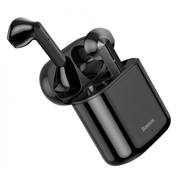 BASEUS earphones ENCOK W09, true wireless, με θήκη φόρτισης, μαύρα BASEUS earphones ENCOK W09, true wireless, με θήκη φόρτισης, μαύρα