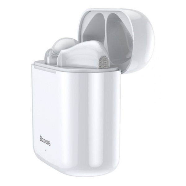 BASEUS earphones ENCOK W09, true wireless, με θήκη φόρτισης, λευκά