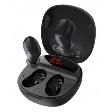 BASEUS earphones Encok WM01 Plus True Wireless, με θήκη φόρτισης, μαύρα