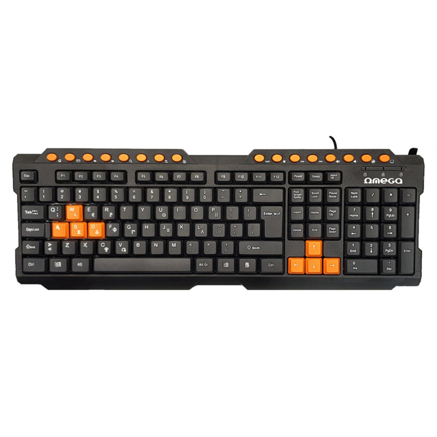 OMEGA ενσύρματο πληκτρολόγιο Aurora OK026GR, USB, μαύρο OMEGA ενσύρματο πληκτρολόγιο Aurora OK026GR, USB, μαύρο
