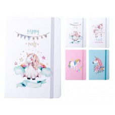 CERVANTES Μπλοκ σημειώσεων Α5 PB610, 4 σχέδια, λάστιχο ασφάλισης, 12τμχ