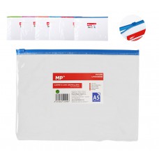 MP διάφανος φάκελος με zip PC036, 18 x 24.5cm, 24 τμχ, χρωματιστοί