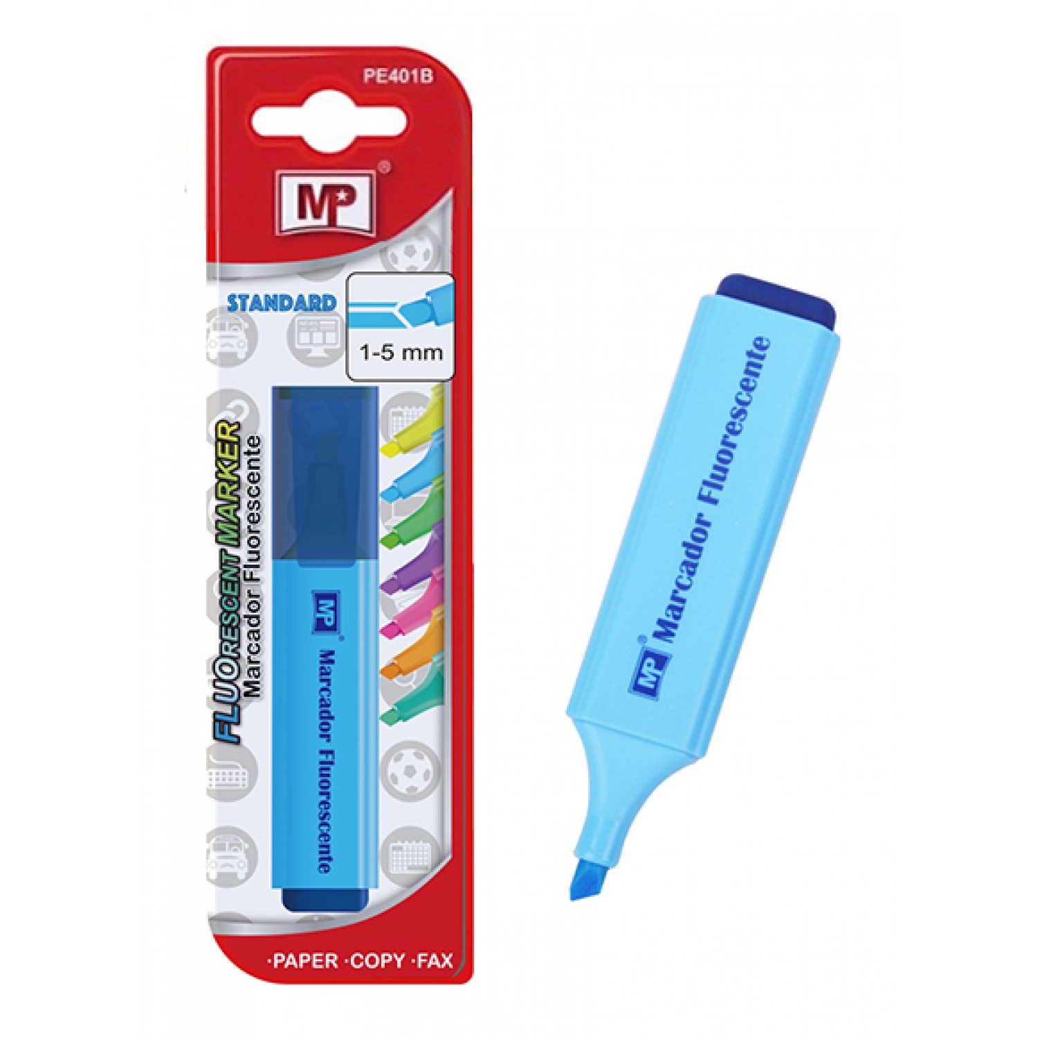 MP μαρκαδόρος υπογράμμισης PE401B, 1-5m, μπλε φωσφοριζέ, 1τμχ MP μαρκαδόρος υπογράμμισης PE401B, 1-5m, μπλε φωσφοριζέ, 1τμχ