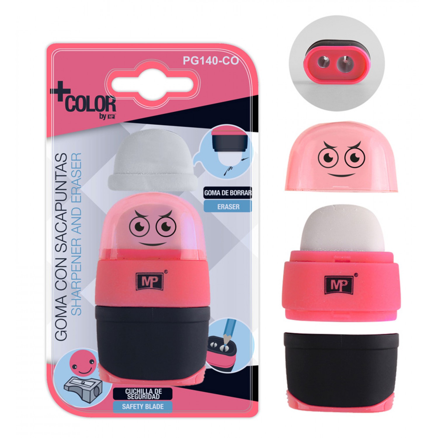 MP γόμα και ξύστρα με κάδο PG140-CO, κόκκινη MP γόμα και ξύστρα με κάδο PG140-CO, κόκκινη