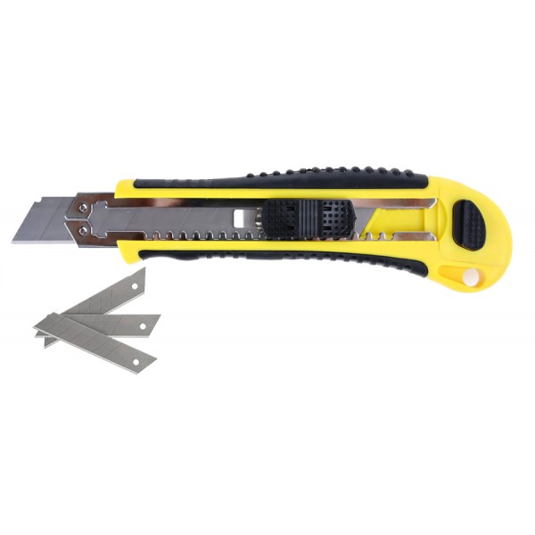 MP πλαστικό κοπίδι με ασφάλεια PH004, 18mm, 3 λεπίδες MP πλαστικό κοπίδι με ασφάλεια PH004, 18mm, 3 λεπίδες