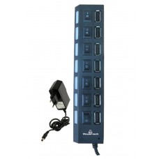 POWERTECH USB 2.0  Hub PT-111, 7 θύρες + Μετασχηματιστής ρεύματος