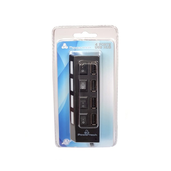 POWERTECH USB 2.0V HUB 4 Port με διακόπτη ON/OFF