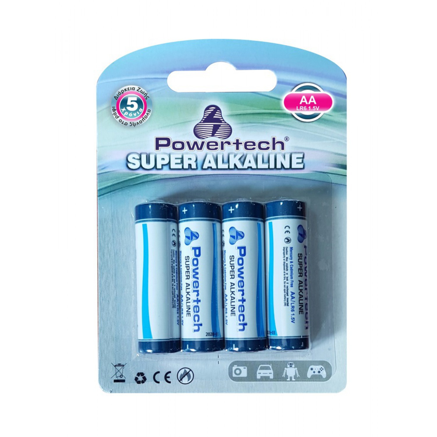POWERTECH Super Αλκαλικές μπαταρίες AA LR6, 4 τεμ POWERTECH Super Αλκαλικές μπαταρίες AA LR6, 4 τεμ