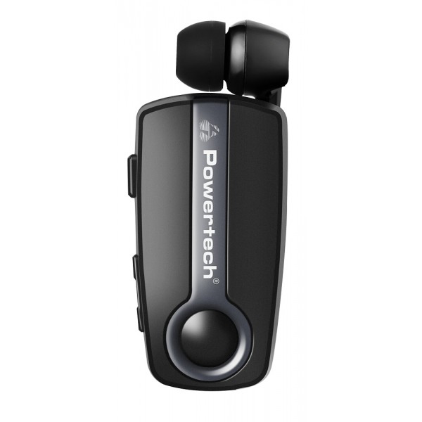 POWERTECH Bluetooth earphone Klipp PT-732, multipoint, BT V4.1, γκρι