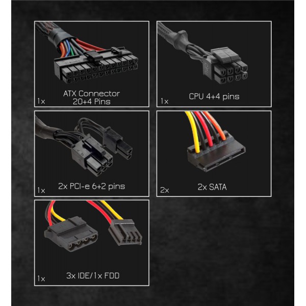 POWERTECH τροφοδοτικό PT-741, 500W, Active PFC, 80 Plus Bronze POWERTECH τροφοδοτικό PT-741, 500W, Active PFC, 80 Plus Bronze