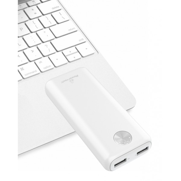 POWERTECH Power Bank PT-802 10000mAh, 2x USB Output, 2.1A, λευκό POWERTECH Power Bank PT-802 10000mAh, 2x USB Output, 2.1A, λευκό
