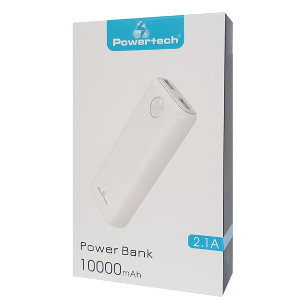 POWERTECH Power Bank PT-802 10000mAh, 2x USB Output, 2.1A, λευκό POWERTECH Power Bank PT-802 10000mAh, 2x USB Output, 2.1A, λευκό
