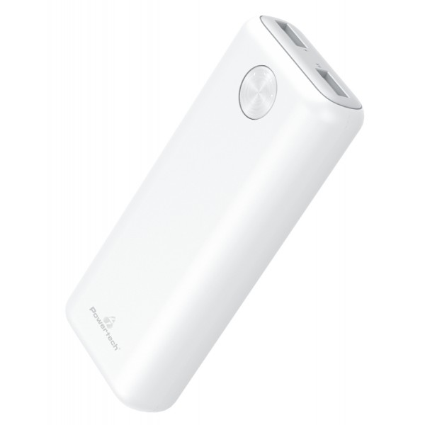 POWERTECH Power Bank PT-802 10000mAh, 2x USB Output, 2.1A, λευκό POWERTECH Power Bank PT-802 10000mAh, 2x USB Output, 2.1A, λευκό