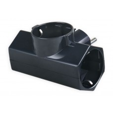 POWERTECH αντάπτορας ρεύματος PT-813, 3x schuko, 250V 16A, μαύρος