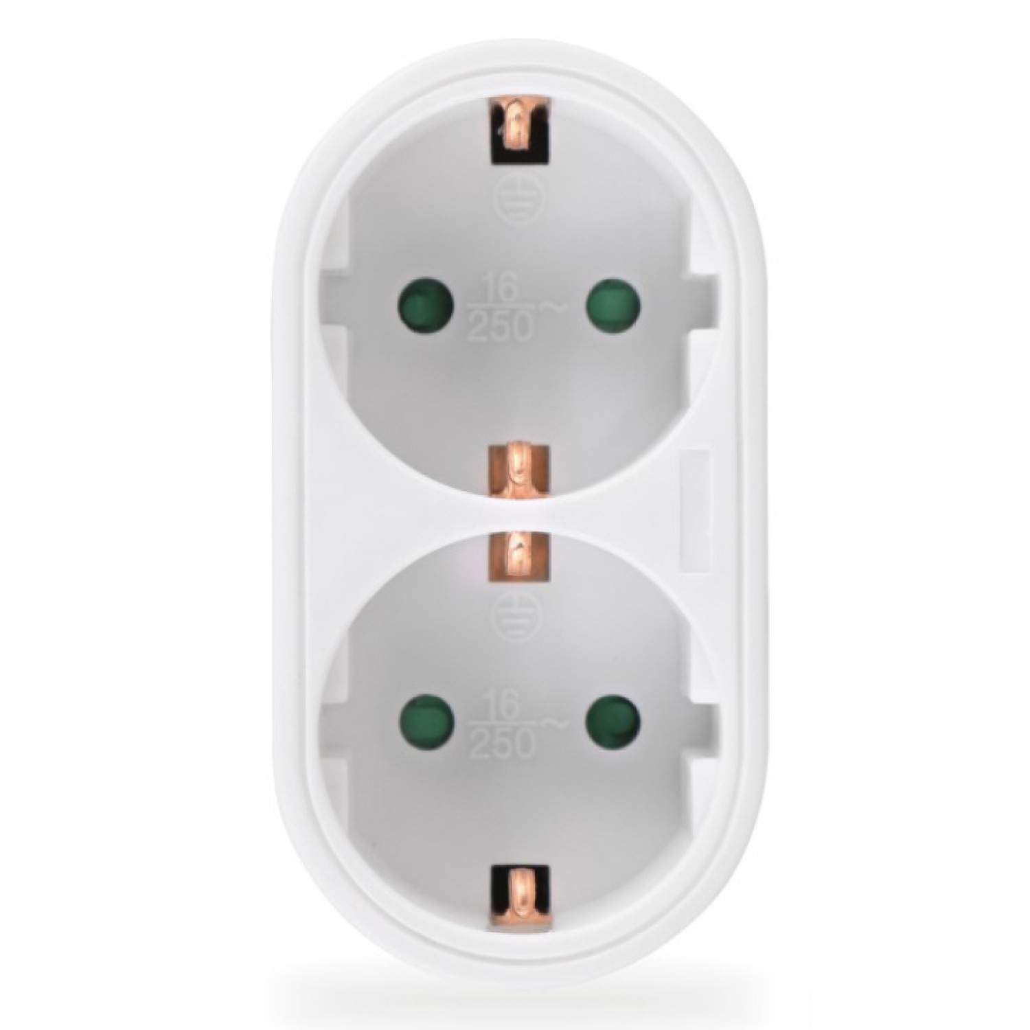 POWERTECH αντάπτορας ρεύματος PT-820, 2x schuko, 250V 16A, λευκός POWERTECH αντάπτορας ρεύματος PT-820, 2x schuko, 250V 16A, λευκός