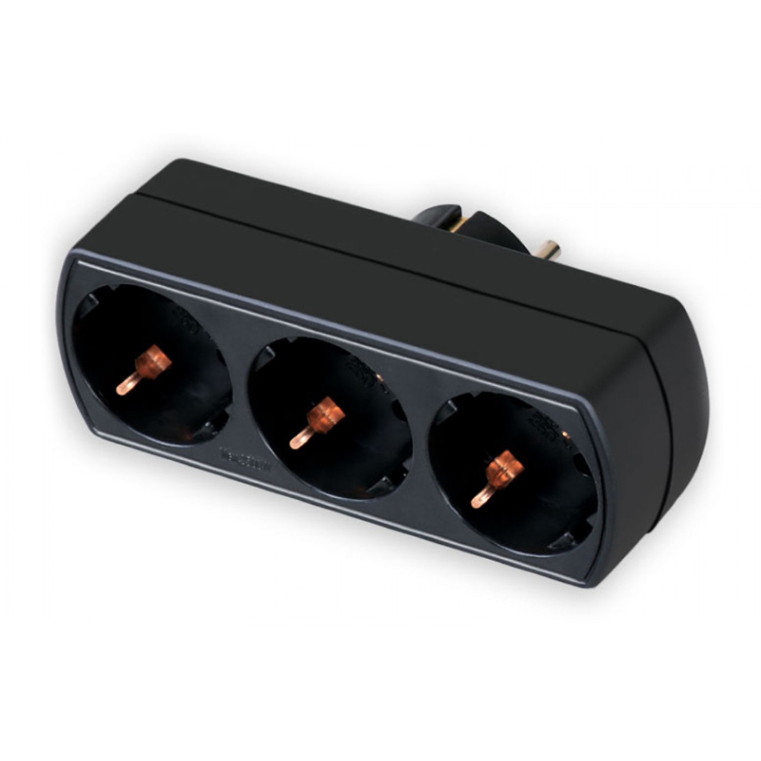POWERTECH αντάπτορας ρεύματος PT-823, 3x schuko, 250V 16A, μαύρος