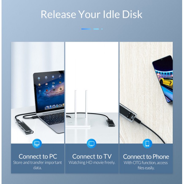 ORICO θήκη για Μ.2 B key SSD TCM2F-C3, USB3.1, 5Gbps, 2TB