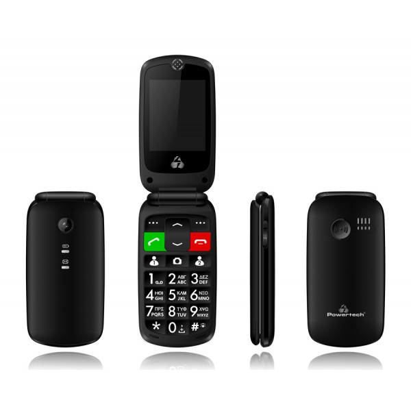 POWERTECH Κινητό Τηλέφωνο Sentry IV PTM-16, SOS Call, με φακό, μαύρο
