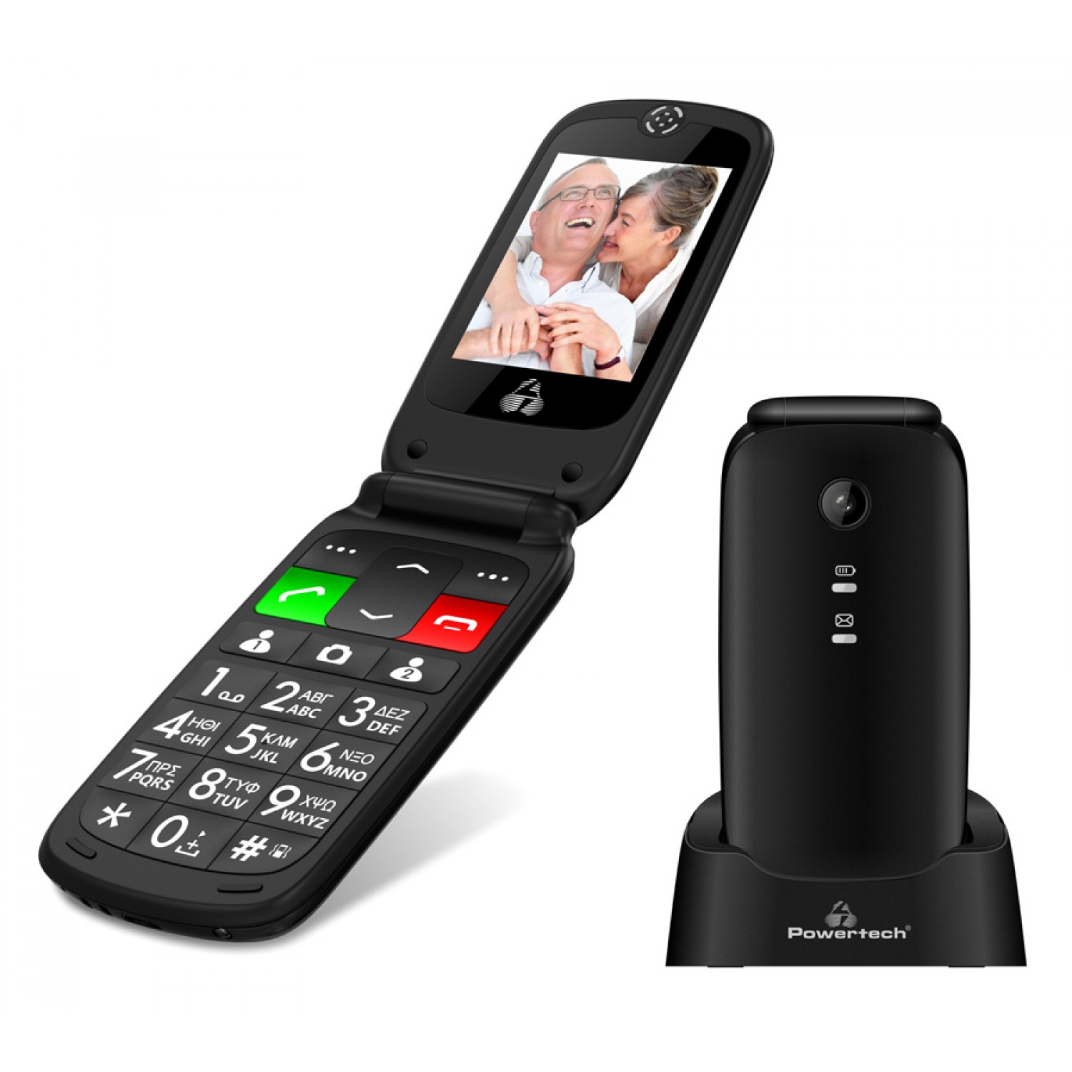 POWERTECH Κινητό Τηλέφωνο Sentry IV PTM-16, SOS Call, με φακό, μαύρο