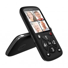 POWERTECH Κινητό Τηλέφωνο Aid+ 4 Αριθμοί Κλήσης με Φακό, FM Radio, Black