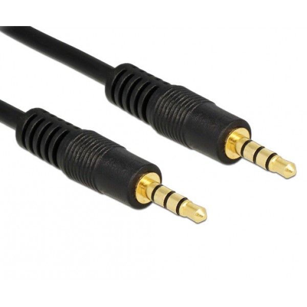 POWERTECH καλώδιο Jack 3.5mm M-M, 4 pin, OD: 4.0mm, copper, 1m, μαύρο POWERTECH καλώδιο Jack 3.5mm M-M, 4 pin, OD: 4.0mm, copper, 1m, μαύρο