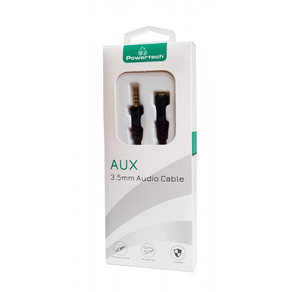 POWERTECH καλώδιο Jack 3.5mm M-F, 4 pin, OD: 4.0mm, copper, 1.5m, μαύρο POWERTECH καλώδιο Jack 3.5mm M-F, 4 pin, OD: 4.0mm, copper, 1.5m, μαύρο