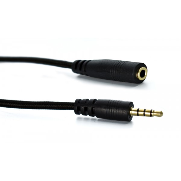 POWERTECH καλώδιο Jack 3.5mm M-F, 4 pin, OD: 4.0mm, copper, 1.5m, μαύρο POWERTECH καλώδιο Jack 3.5mm M-F, 4 pin, OD: 4.0mm, copper, 1.5m, μαύρο