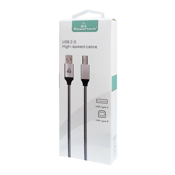 POWERTECH Καλώδιο USB (Μ) σε USB Type B (Μ), prime, 480Mbps, 1.5m, γκρι POWERTECH Καλώδιο USB (Μ) σε USB Type B (Μ), prime, 480Mbps, 1.5m, γκρι