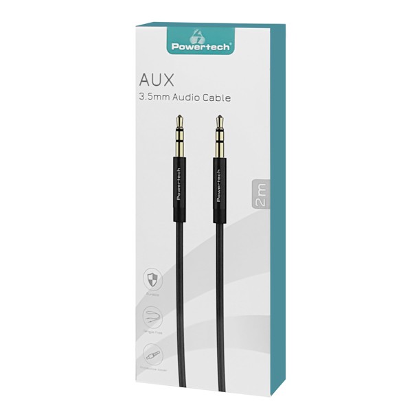 POWERTECH καλώδιο Jack 3.5mm prime PTR-0087, 3 pin, copper, 2m, μαύρο POWERTECH καλώδιο Jack 3.5mm prime PTR-0087, 3 pin, copper, 2m, μαύρο