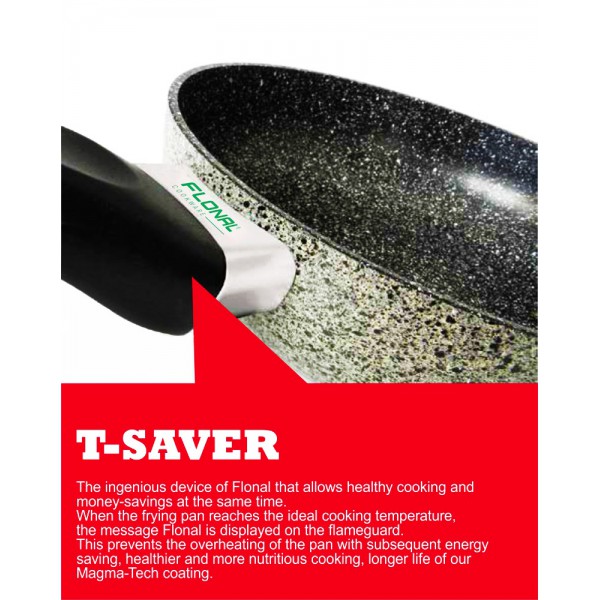 FLONAL Wok αντικολλητικό Pietra Viva 28cm με λαβή βακελίτη