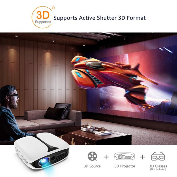 VANKYO LED βιντεοπροβολέας Burger 101 Pico, 1080p, φορητός, λευκός VANKYO LED βιντεοπροβολέας Burger 101 Pico, 1080p, φορητός, λευκός