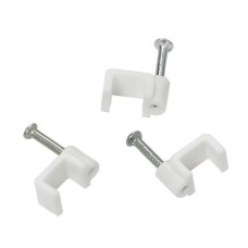 POWERTECH Ρόκα στήριξης καλωδίων, Flat, 6.4mm/15mm, White, 100τμχ