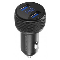 ROCKROSE φορτιστής αυτοκινήτου Ranger Q2, 2x USB, Display, 36W, μαύρος
