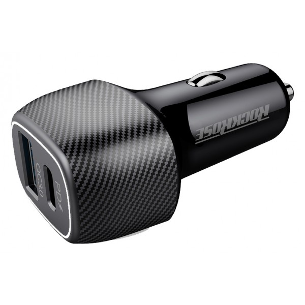 ROCKROSE φορτιστής αυτοκινήτου Safari PQ, 2x USB, 3.0, 36W, 3A, μαύρος ROCKROSE φορτιστής αυτοκινήτου Safari PQ, 2x USB, 3.0, 36W, 3A, μαύρος